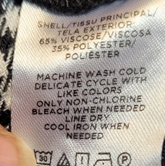 LOFT Black and White Plaid Puff Sleeve Swing Dress - Size 2 - Picture 5 of 5